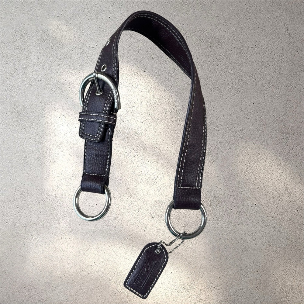 Coach Soho Brown Leather Replacement Shoulder Strap Vtg Y2K Hang Tag Charm